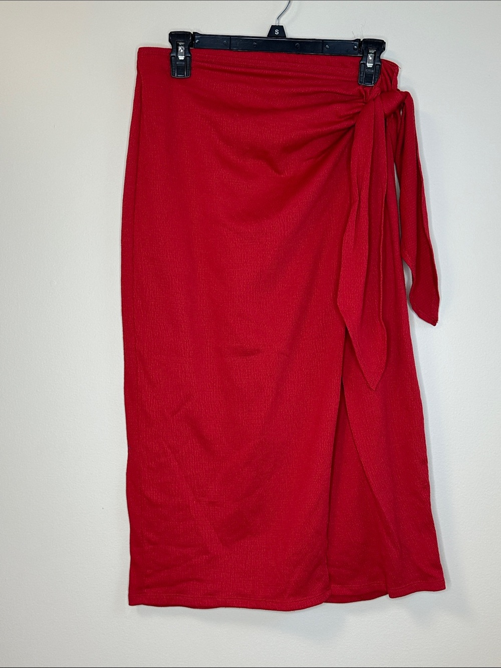 a new day Red Rib Knit Wrap Skirt Size Small